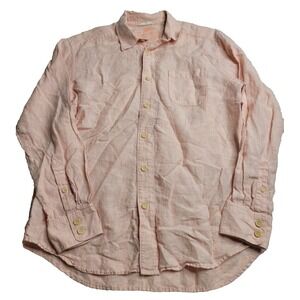 Tommy Bahama 100% Linen Long Sleeve Button‎ Down Men's Medium Orange